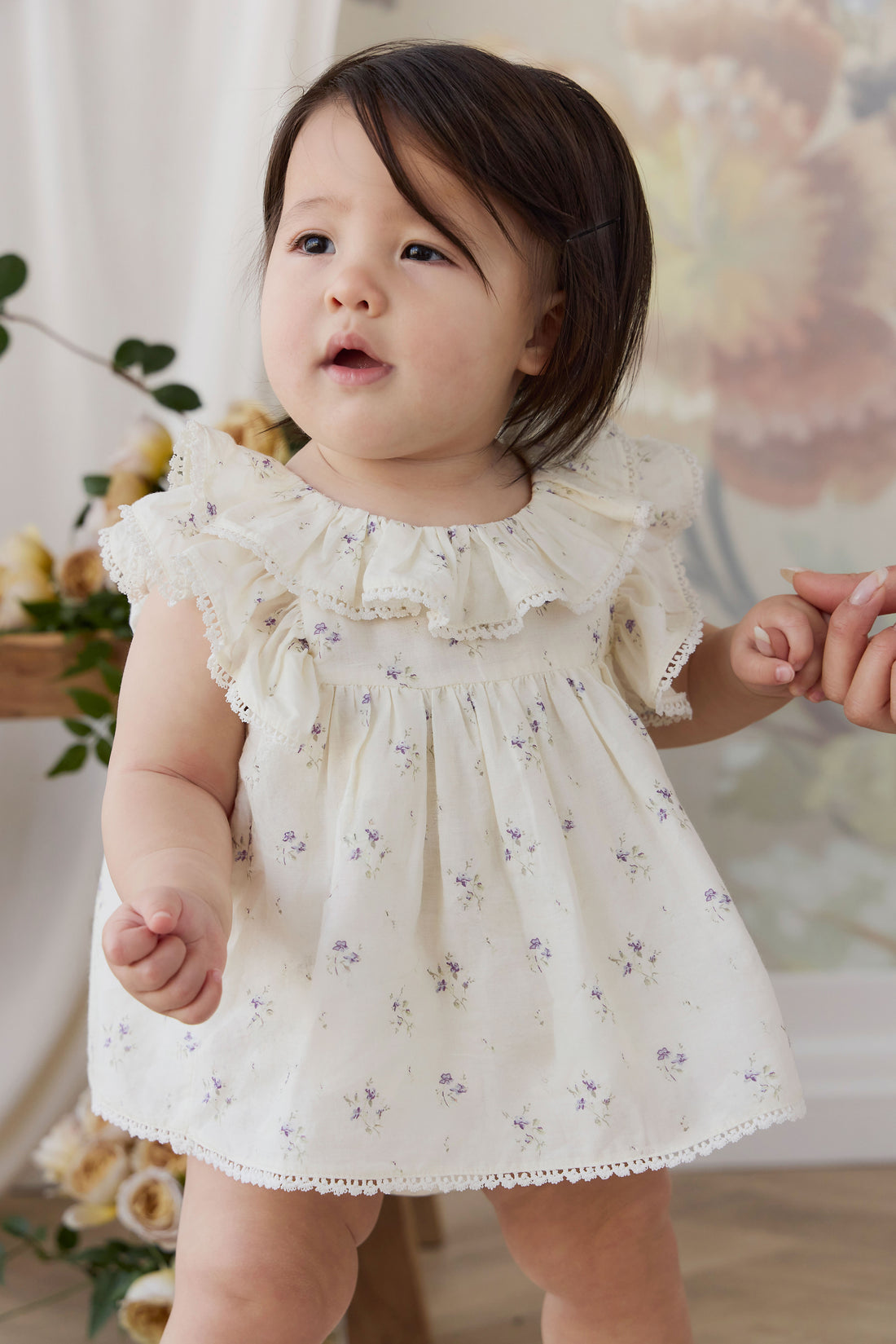 Organic Cotton Banks Blouse - Jade Floral Childrens Top from Jamie Kay NZ