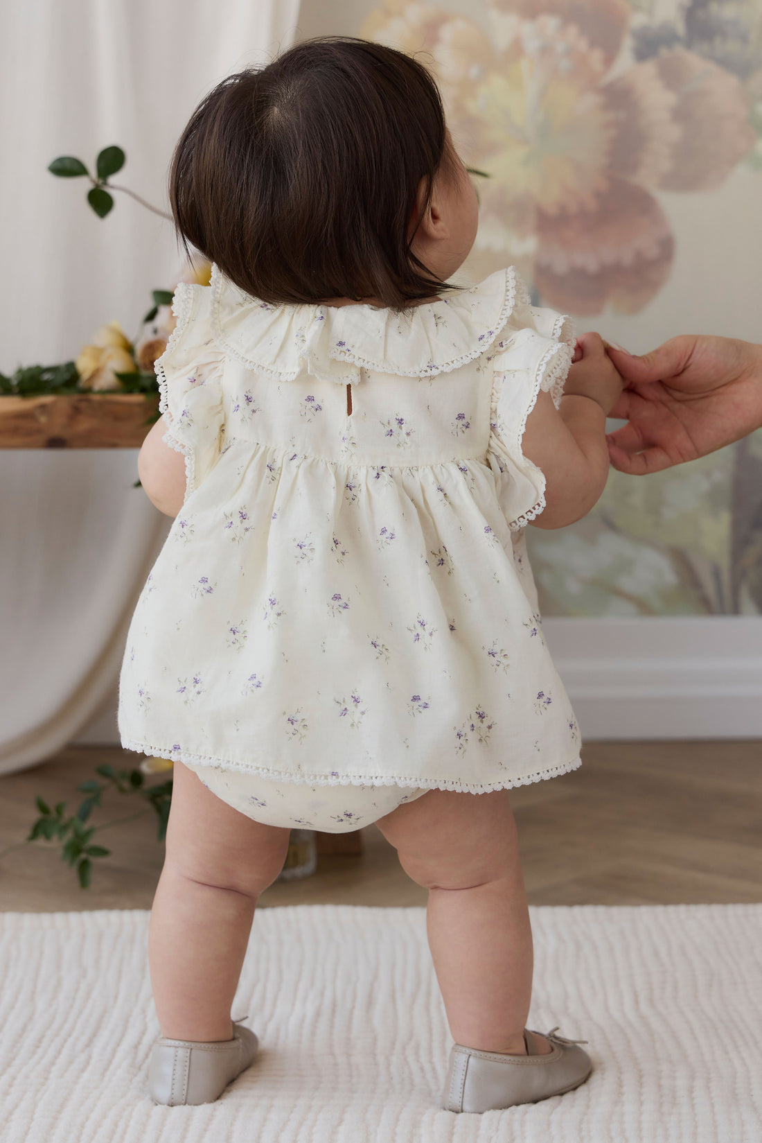 Organic Cotton Banks Blouse - Jade Floral Childrens Top from Jamie Kay NZ