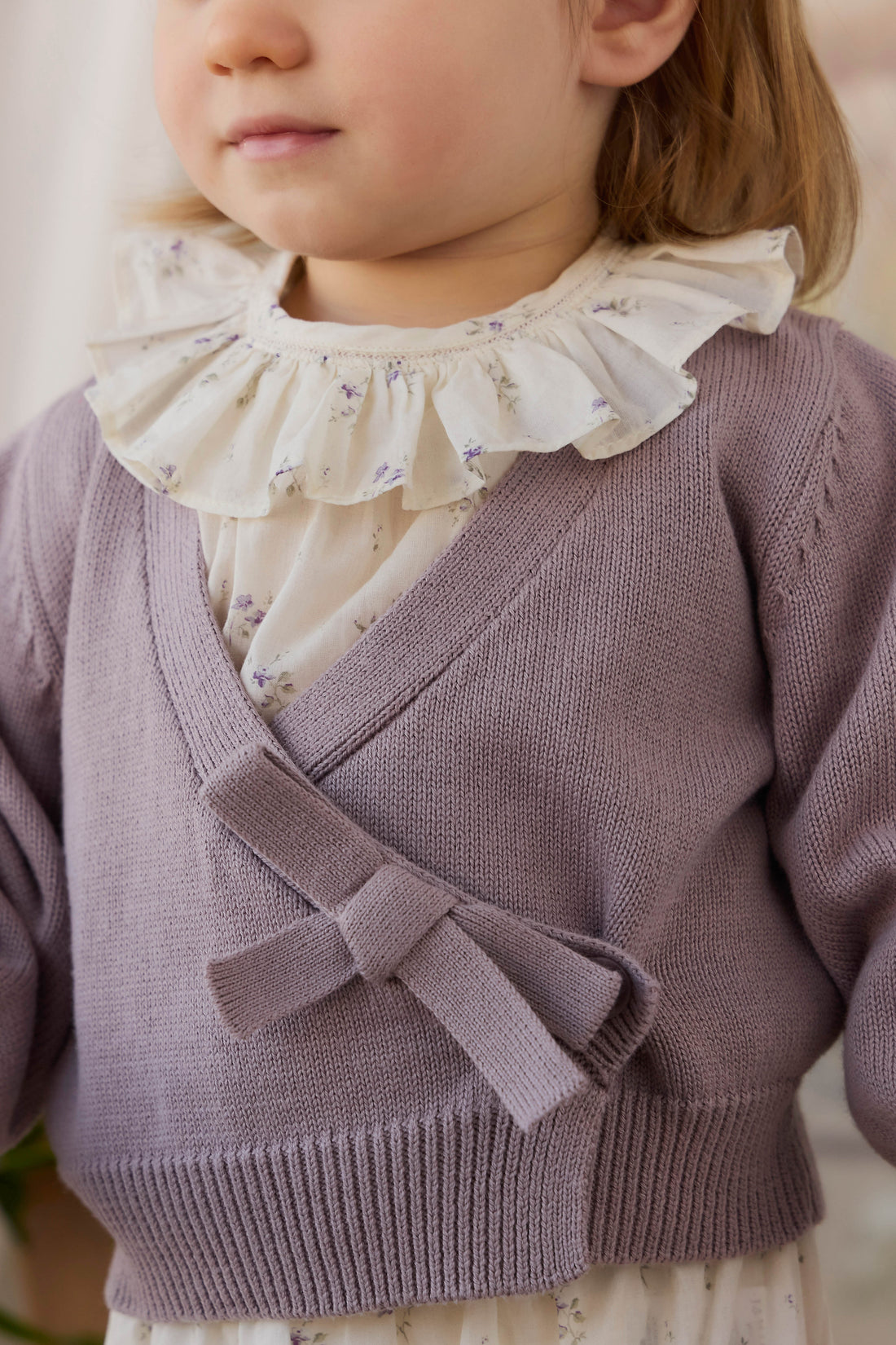 Michaela Knitted Cardigan - Lily Lavender Childrens Cardigan from Jamie Kay NZ
