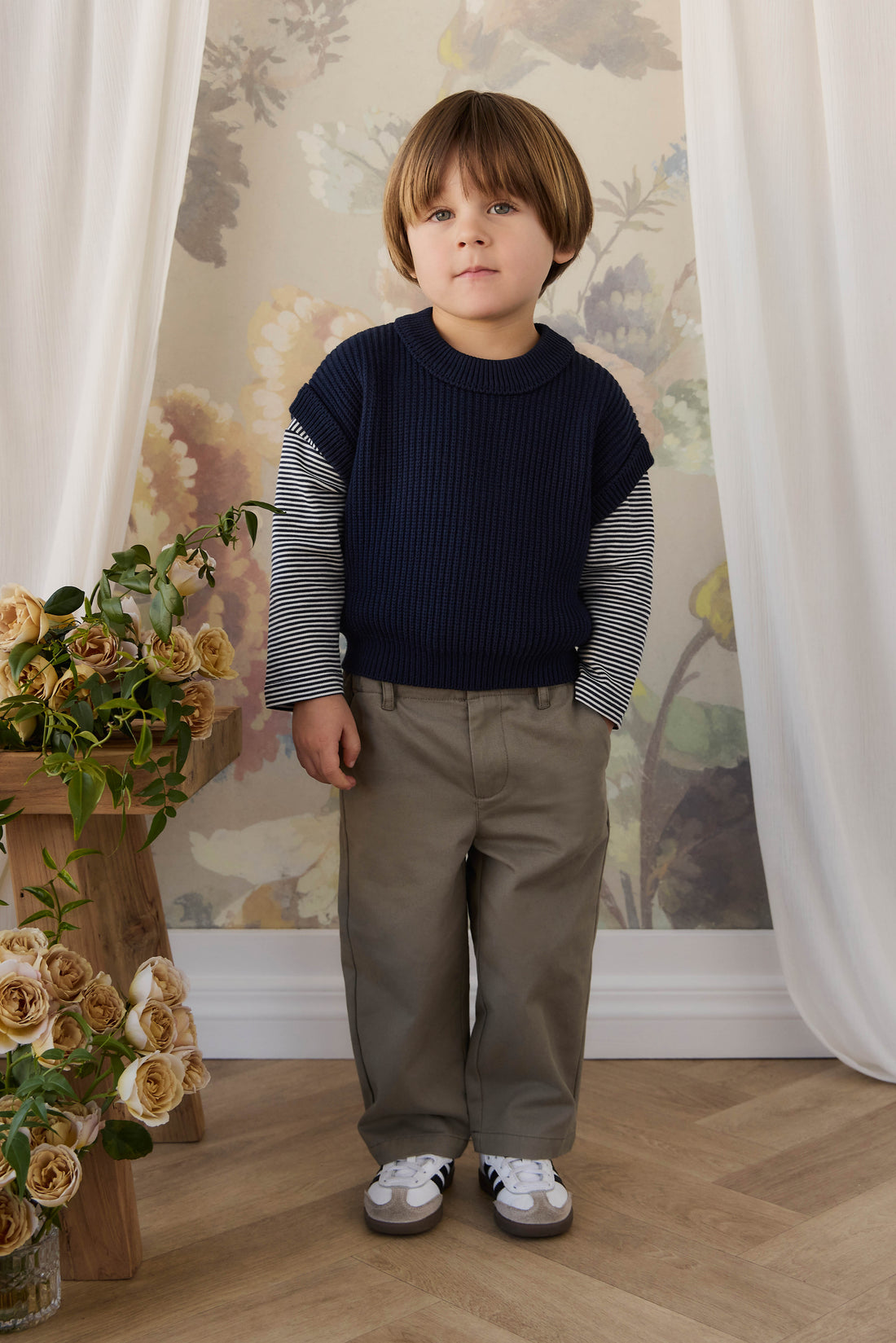 Virgil Knit Vest - Navy Childrens Vest from Jamie Kay NZ