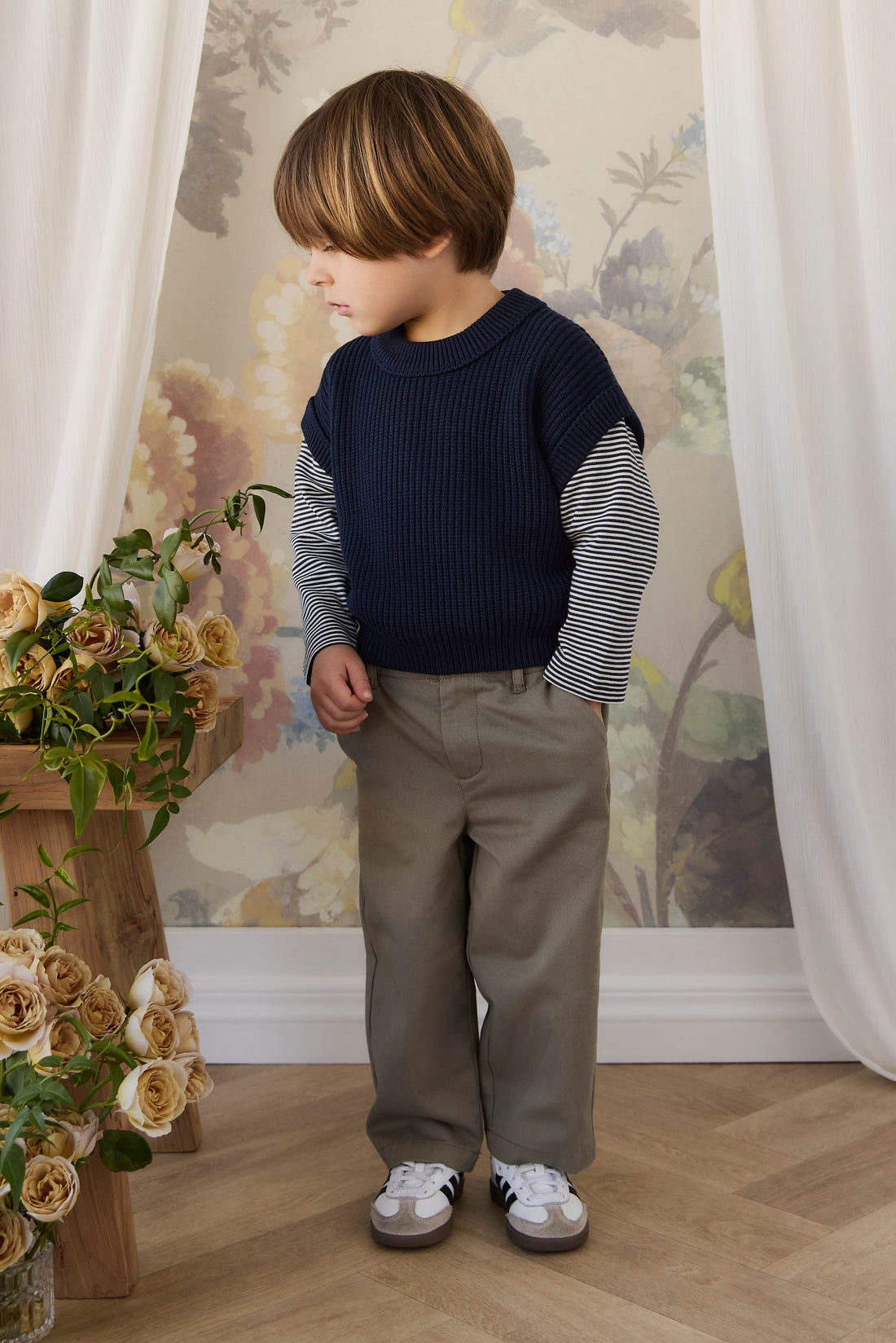 Virgil Knit Vest - Navy Childrens Vest from Jamie Kay NZ