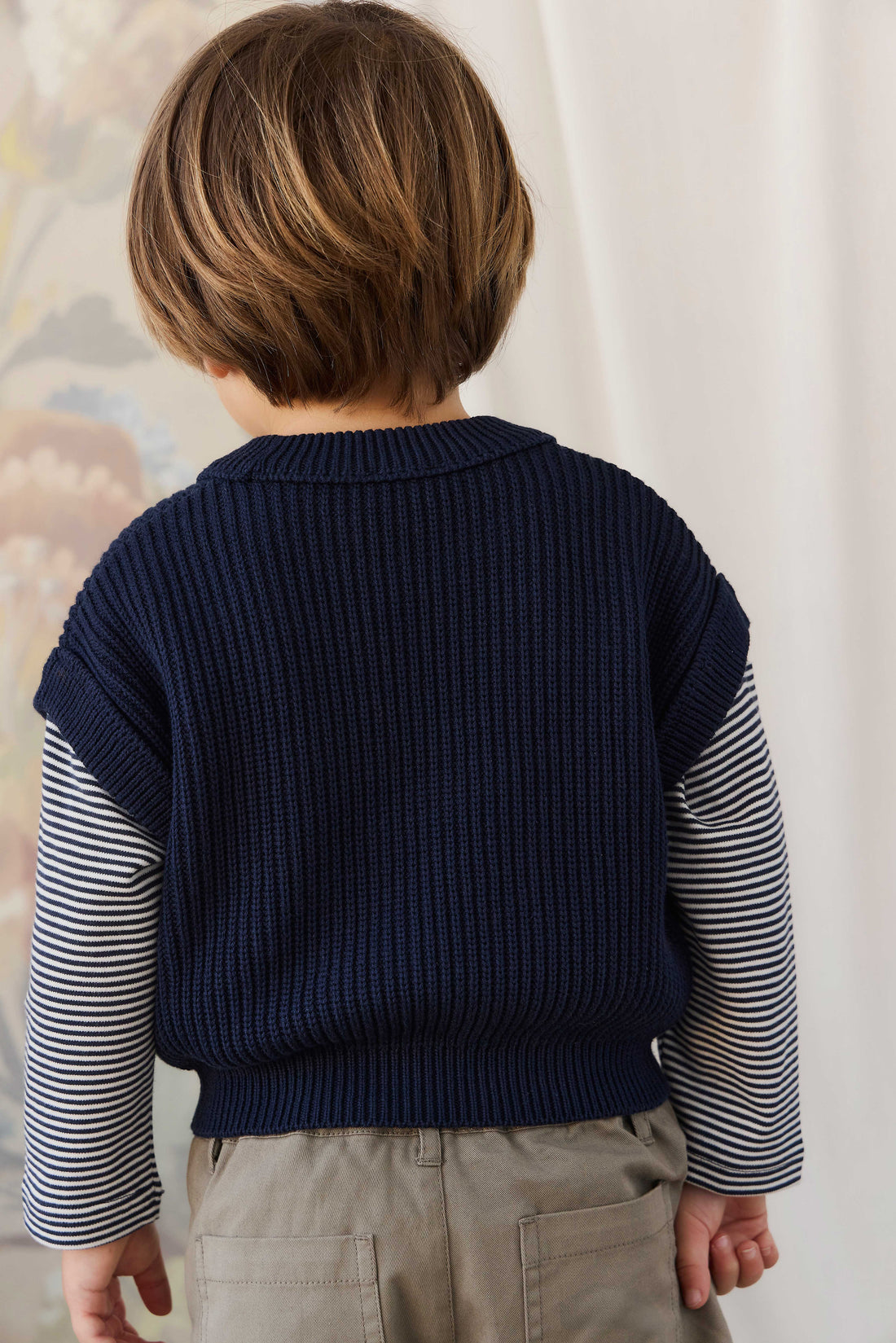 Virgil Knit Vest - Navy Childrens Vest from Jamie Kay NZ