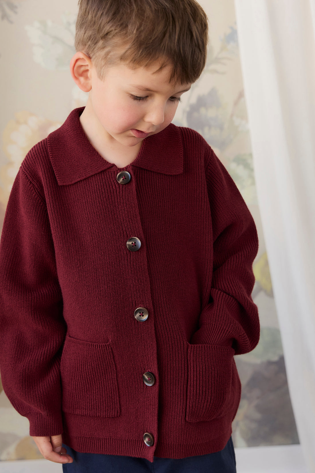 Ford Knit Jacket - Burgundy Childrens Jacket from Jamie Kay NZ