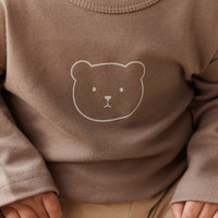 Pima Cotton Arnold Long Sleeve Top - Sepia Childrens Top from Jamie Kay NZ