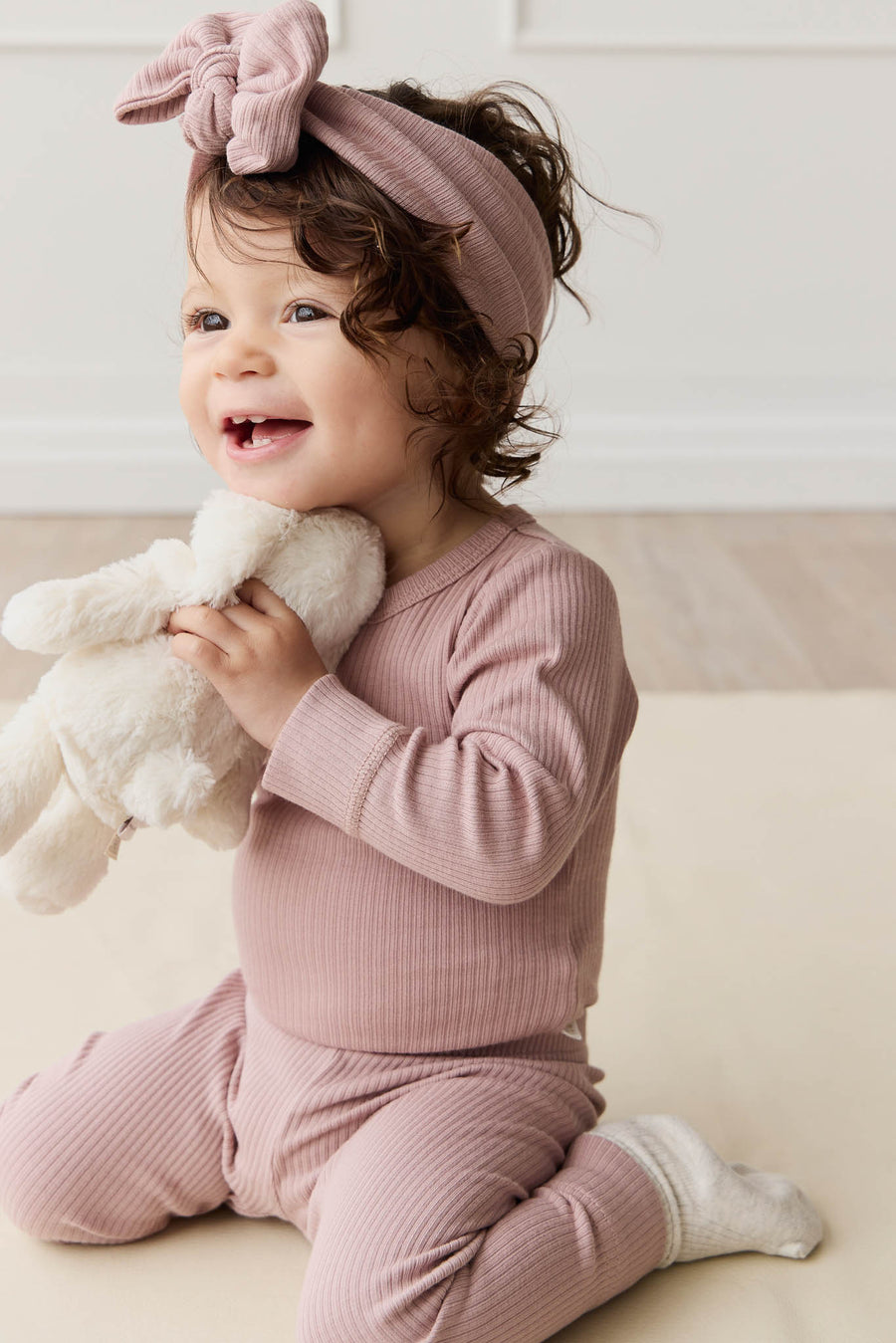 Organic Cotton Modal Lilian Headband - Mauve Shadow Childrens Headband from Jamie Kay NZ