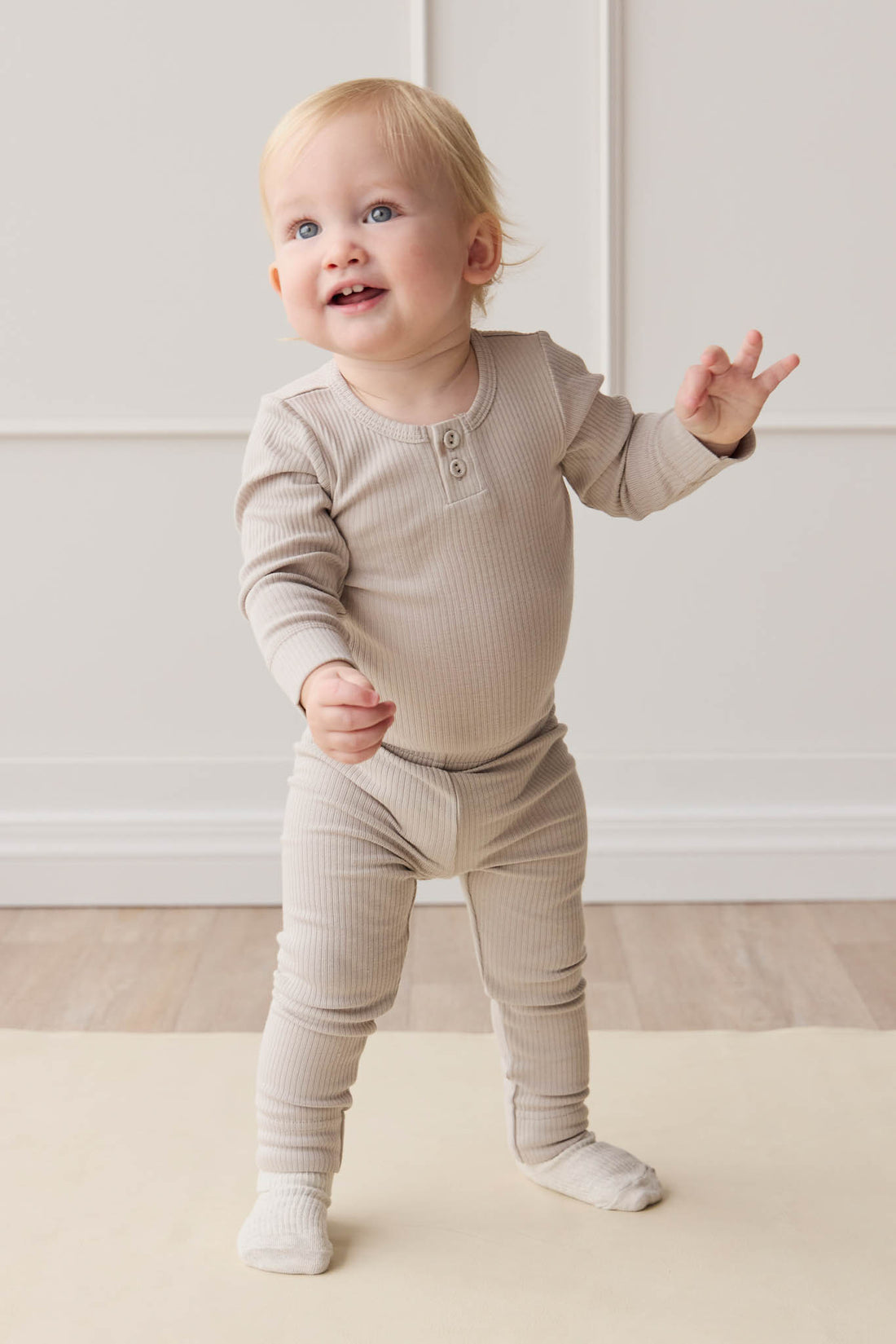 Organic Cotton Modal Long Sleeve Bodysuit - Milford Childrens Bodysuit from Jamie Kay NZ