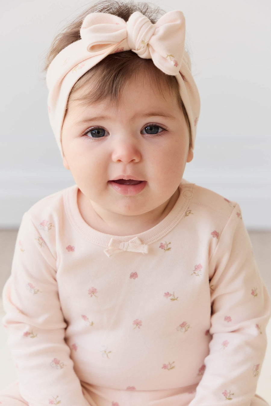 Organic Cotton Long Sleeve Bodysuit - Meredith Morganite Childrens Bodysuit from Jamie Kay NZ