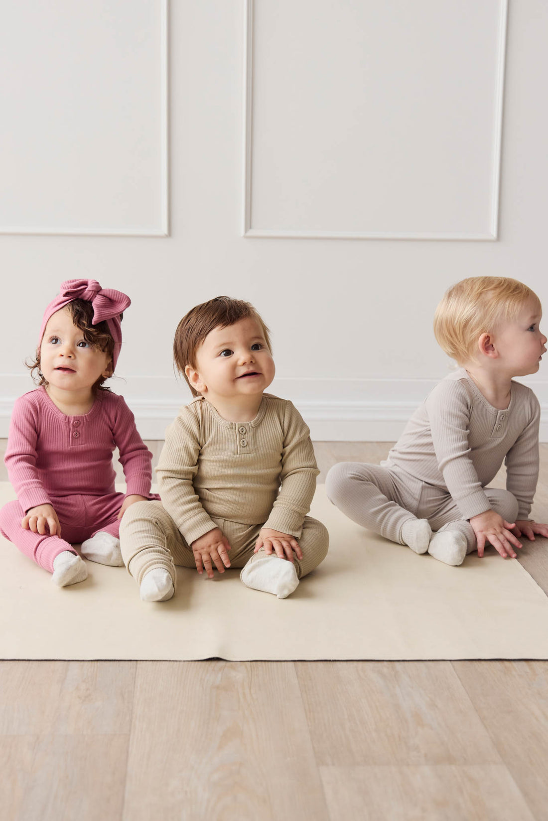 Organic Cotton Modal Long Sleeve Bodysuit - Rosette Childrens Bodysuit from Jamie Kay NZ