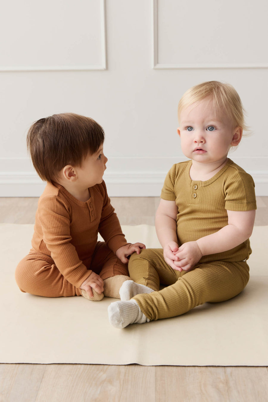 Organic Cotton Modal Darcy Rib Tee Bodysuit - Buffalo Childrens Bodysuit from Jamie Kay NZ