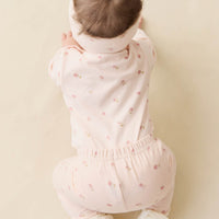 Organic Cotton Long Sleeve Bodysuit - Meredith Morganite Childrens Bodysuit from Jamie Kay NZ