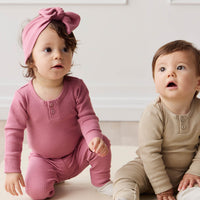 Organic Cotton Modal Long Sleeve Bodysuit - Rosette Childrens Bodysuit from Jamie Kay NZ