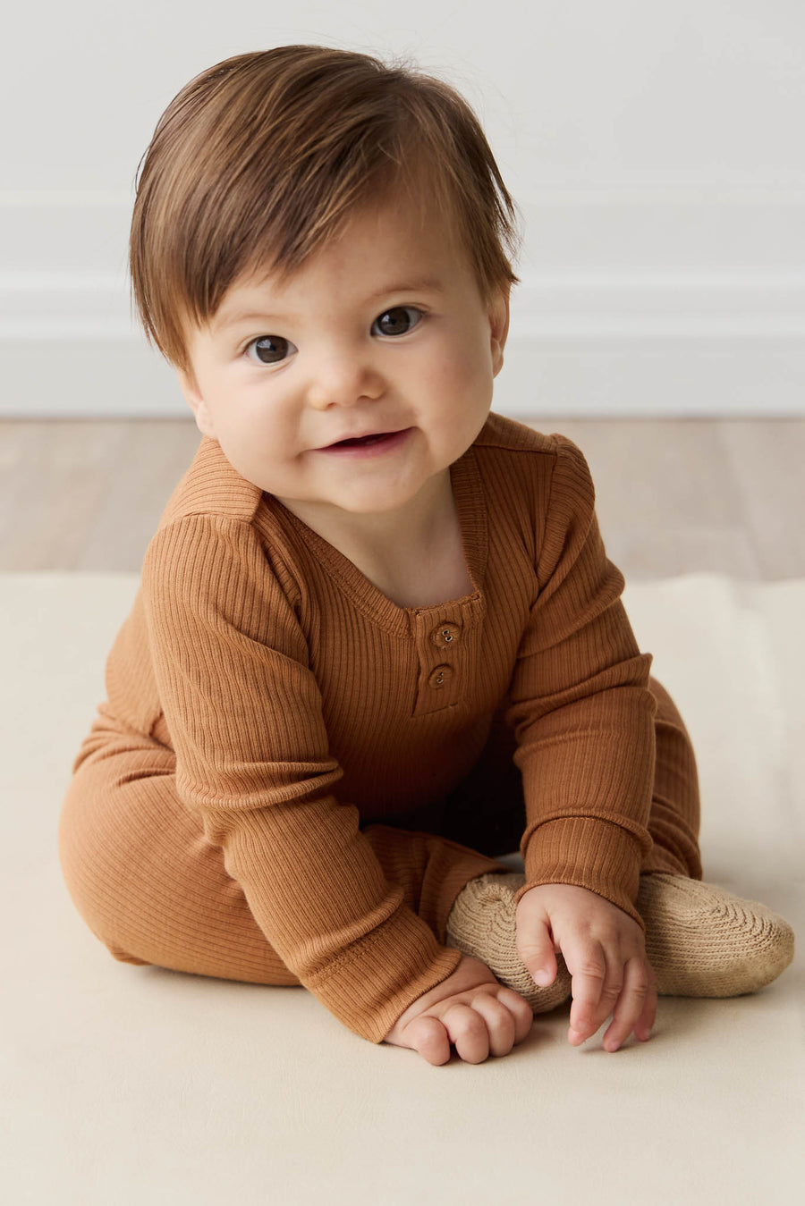 Organic Cotton Modal Long Sleeve Bodysuit - Baker Childrens Bodysuit from Jamie Kay NZ