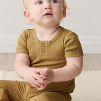 Organic Cotton Modal Darcy Rib Tee Bodysuit - Buffalo Childrens Bodysuit from Jamie Kay NZ