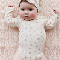 Organic Cotton Long Sleeve Bodysuit - Irina Tofu Childrens Bodysuit from Jamie Kay NZ