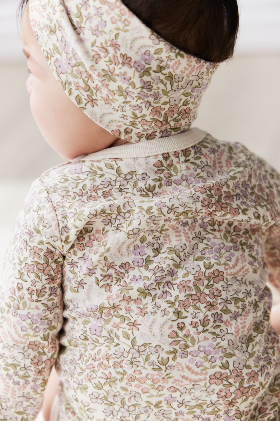 Organic Cotton Long Sleeve Bodysuit - April Eggnog Childrens Bodysuit from Jamie Kay NZ