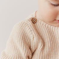 OG Rib Knit - Oatmeal Marle Childrens Knitwear from Jamie Kay NZ