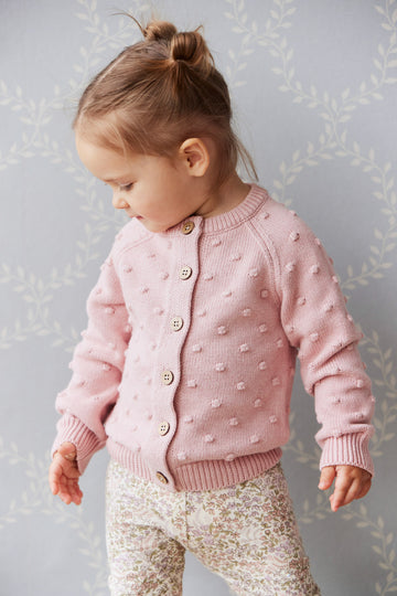 OG Dotty Knit Cardigan - Cameo Pink Marle Childrens Cardigan from Jamie Kay NZ
