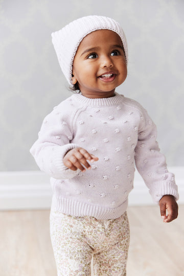 Dotty Knit Jumper - Pale Lilac Marle Childrens Jumper from Jamie Kay NZ