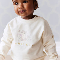 Organic Cotton Bobbie Sweatshirt - Parchment Childrens Sweatshirt from Jamie Kay NZ