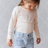 Pima Cotton Marley Long Sleeve Top - Ballet Pink Childrens Top from Jamie Kay NZ