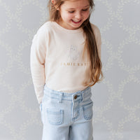 Pima Cotton Marley Long Sleeve Top - Ballet Pink Childrens Top from Jamie Kay NZ