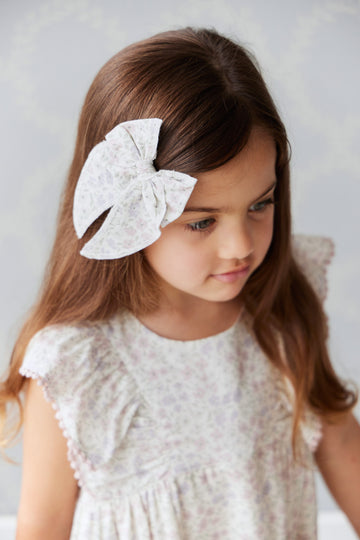 Organic Cotton Noelle Bow - Fifi Lilac Childrens Bow from Jamie Kay NZ