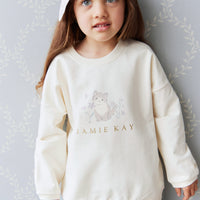 Organic Cotton Bobbie Sweatshirt - Parchment Childrens Sweatshirt from Jamie Kay NZ