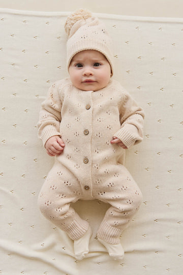 Alette Onepiece - Light Oatmeal Marle Childrens Onepiece from Jamie Kay NZ