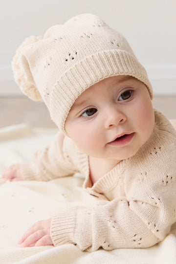 Alette Beanie - Light Oatmeal Marle Childrens Hat from Jamie Kay NZ
