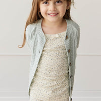 Organic Cotton Singlet - Dainty Egret Blues Childrens Singlet from Jamie Kay NZ