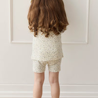 Organic Cotton Singlet - Dainty Egret Blues Childrens Singlet from Jamie Kay NZ