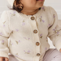 Delilah Cardigan - Delilah Knit Lavender Childrens Cardigan from Jamie Kay NZ