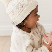 Delilah Knitted Hat - Delilah Knit Lavender Childrens Beanie from Jamie Kay NZ