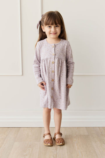 Organic Cotton Poppy Dress - Lulu Bloom Iris Childrens Dress from Jamie Kay NZ