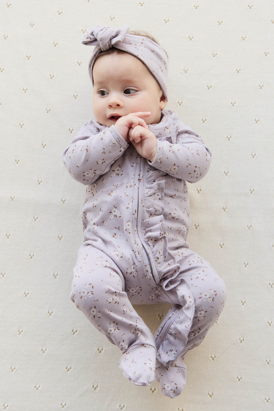 Organic Cotton Melanie Onepiece - Lulu Bloom Iris Childrens Onepiece from Jamie Kay NZ