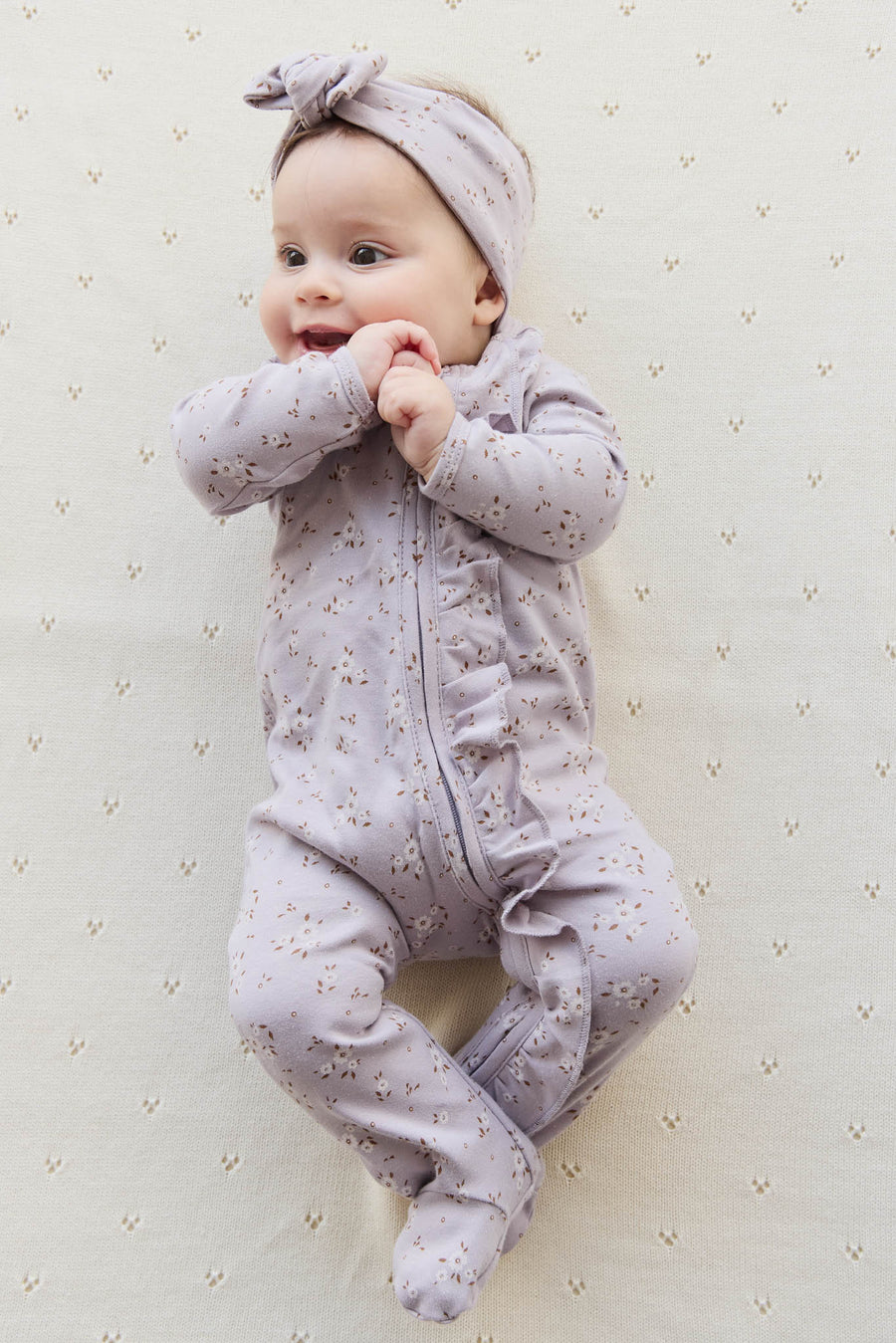 Organic Cotton Melanie Onepiece - Lulu Bloom Iris Childrens Onepiece from Jamie Kay NZ