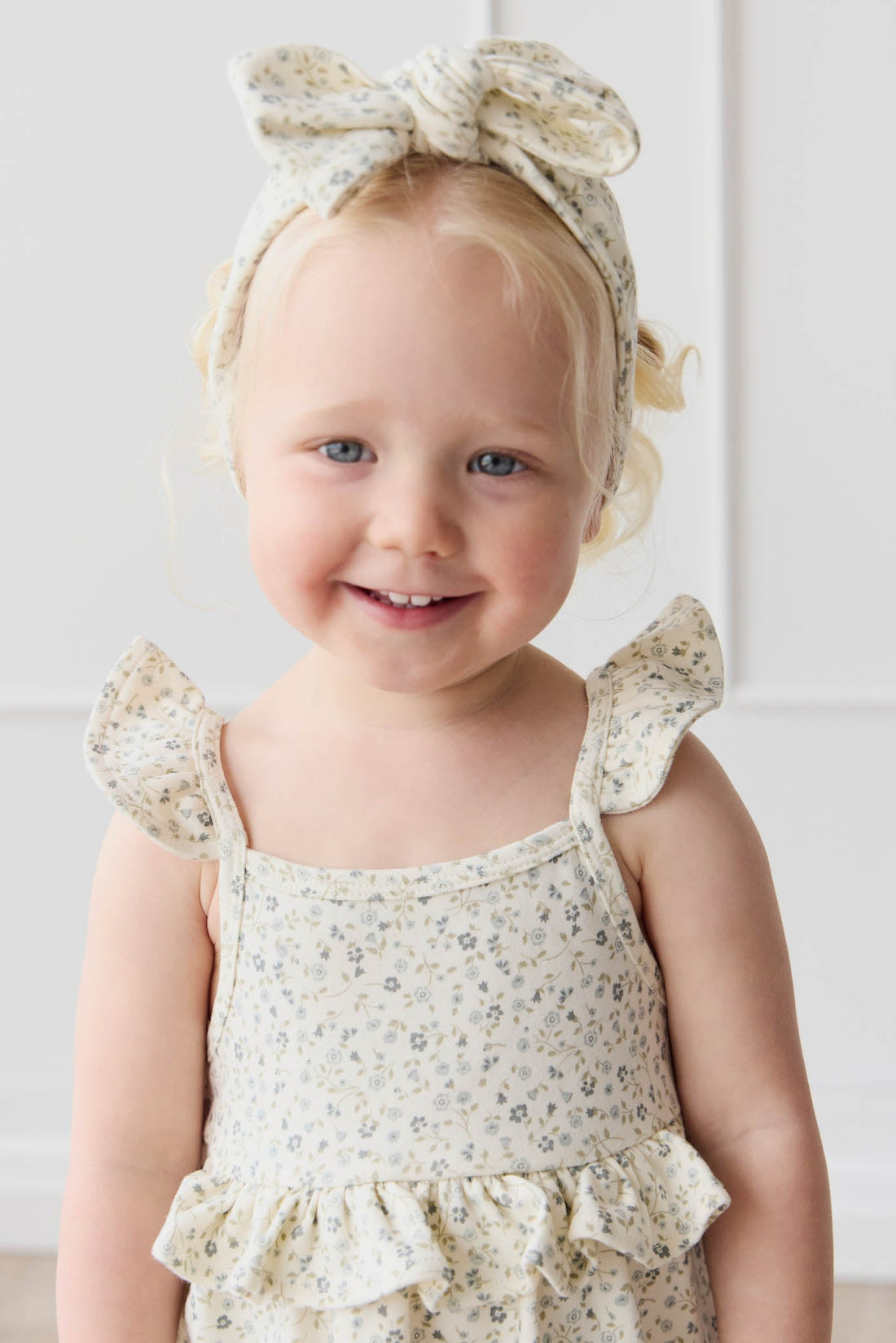 Organic Cotton Kaia Top - Dainty Egret Blues Childrens Top from Jamie Kay NZ