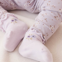 Alison Sock - Dusky Lavender Posie Fields Childrens Sock from Jamie Kay NZ