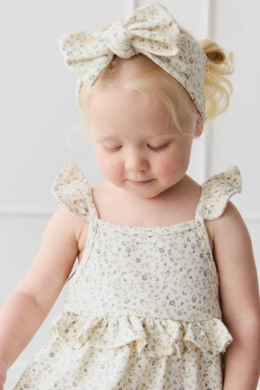 Organic Cotton Kaia Top - Dainty Egret Blues Childrens Top from Jamie Kay NZ