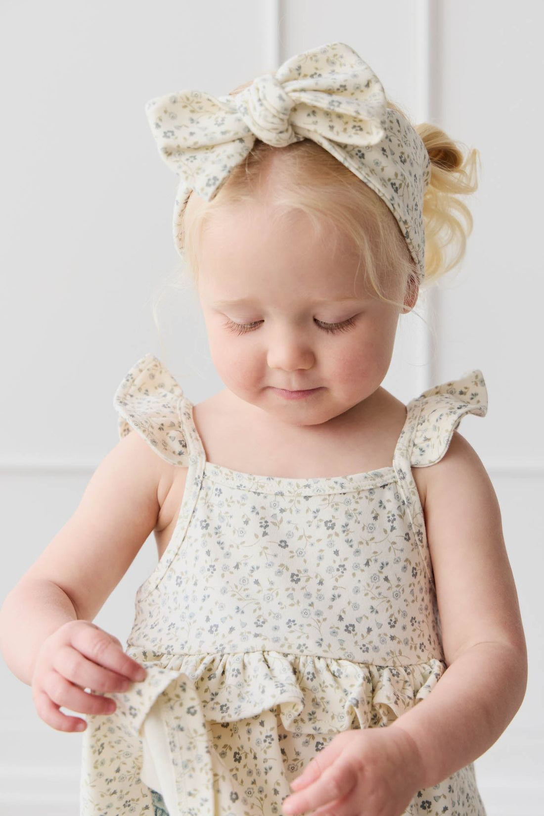 Organic Cotton Kaia Top - Dainty Egret Blues Childrens Top from Jamie Kay NZ