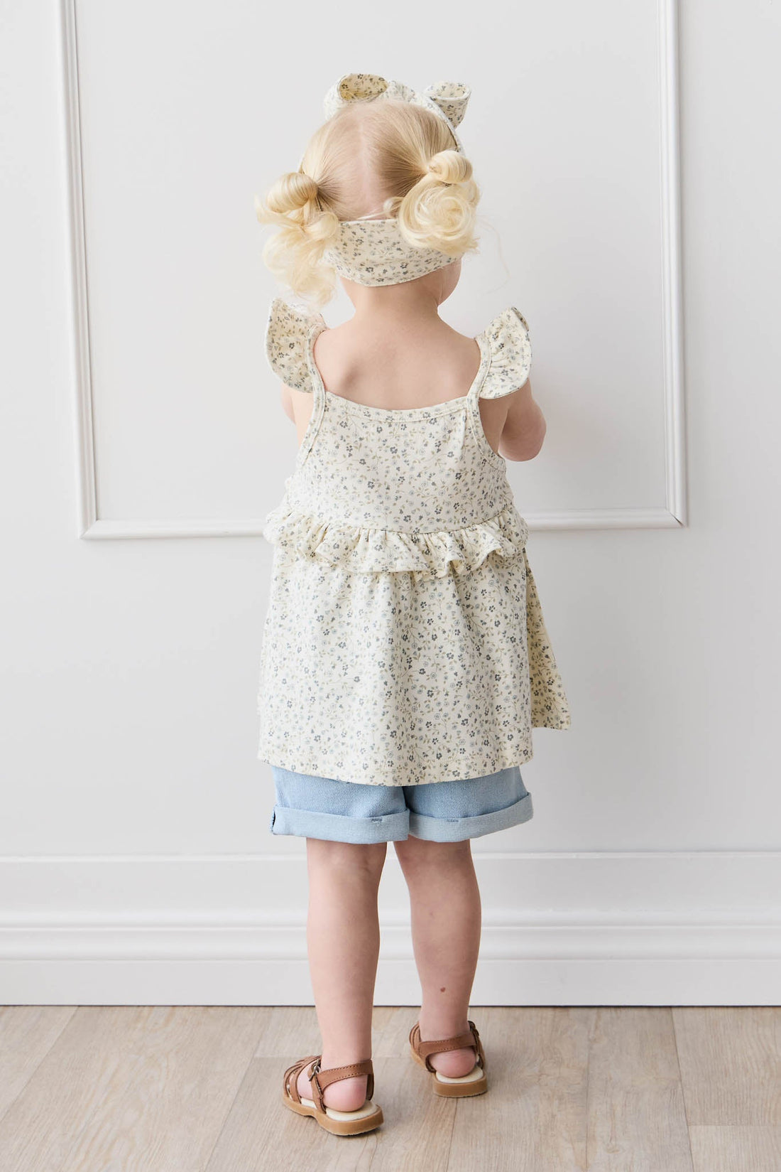 Organic Cotton Kaia Top - Dainty Egret Blues Childrens Top from Jamie Kay NZ