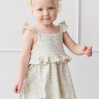 Organic Cotton Kaia Top - Dainty Egret Blues Childrens Top from Jamie Kay NZ