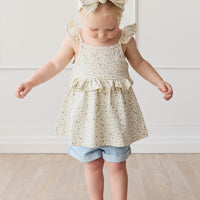 Organic Cotton Kaia Top - Dainty Egret Blues Childrens Top from Jamie Kay NZ