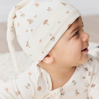 Organic Cotton Knot Beanie - Foraging Friends Childrens Hat from Jamie Kay NZ