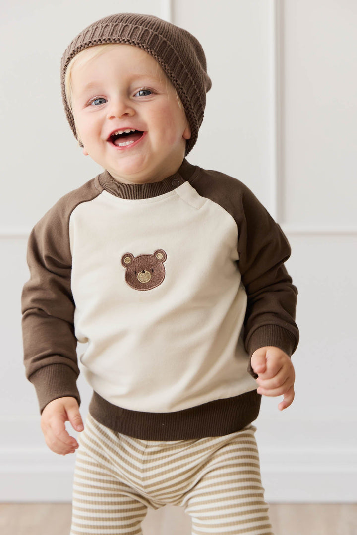 Organic Cotton Tao Sweatshirt - Cloud Bobbie Bear Childrens Sweatshirting from Jamie Kay NZ