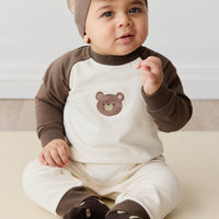 Organic Cotton Tao Sweatshirt Onepiece - Cloud Bobbie Bear Childrens Onepiece from Jamie Kay NZ