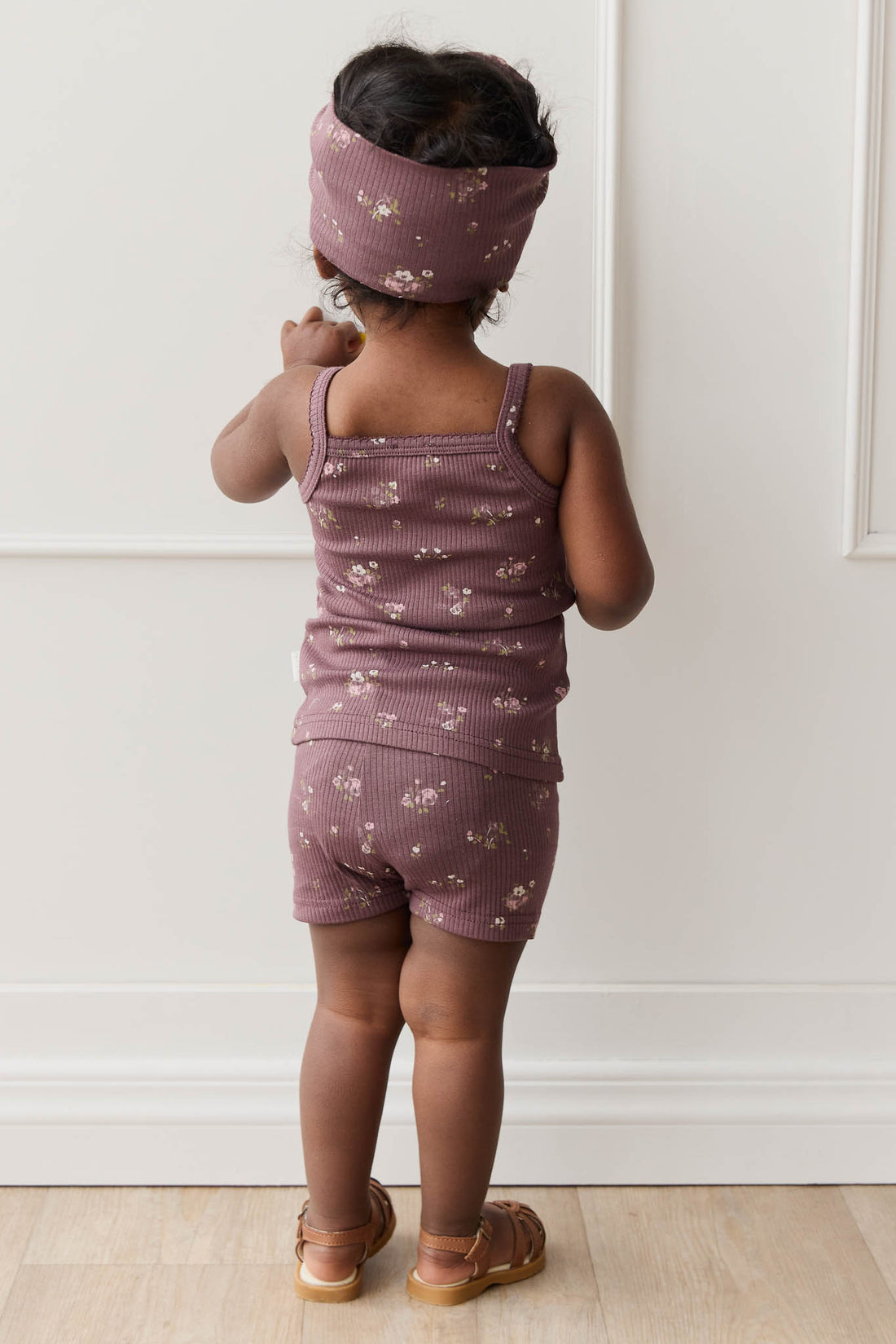 Organic Cotton Modal Singlet - Petite Fleur Childrens Singlet from Jamie Kay NZ