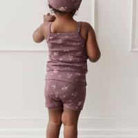 Organic Cotton Modal Singlet - Petite Fleur Childrens Singlet from Jamie Kay NZ