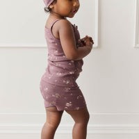 Organic Cotton Modal Singlet - Petite Fleur Childrens Singlet from Jamie Kay NZ