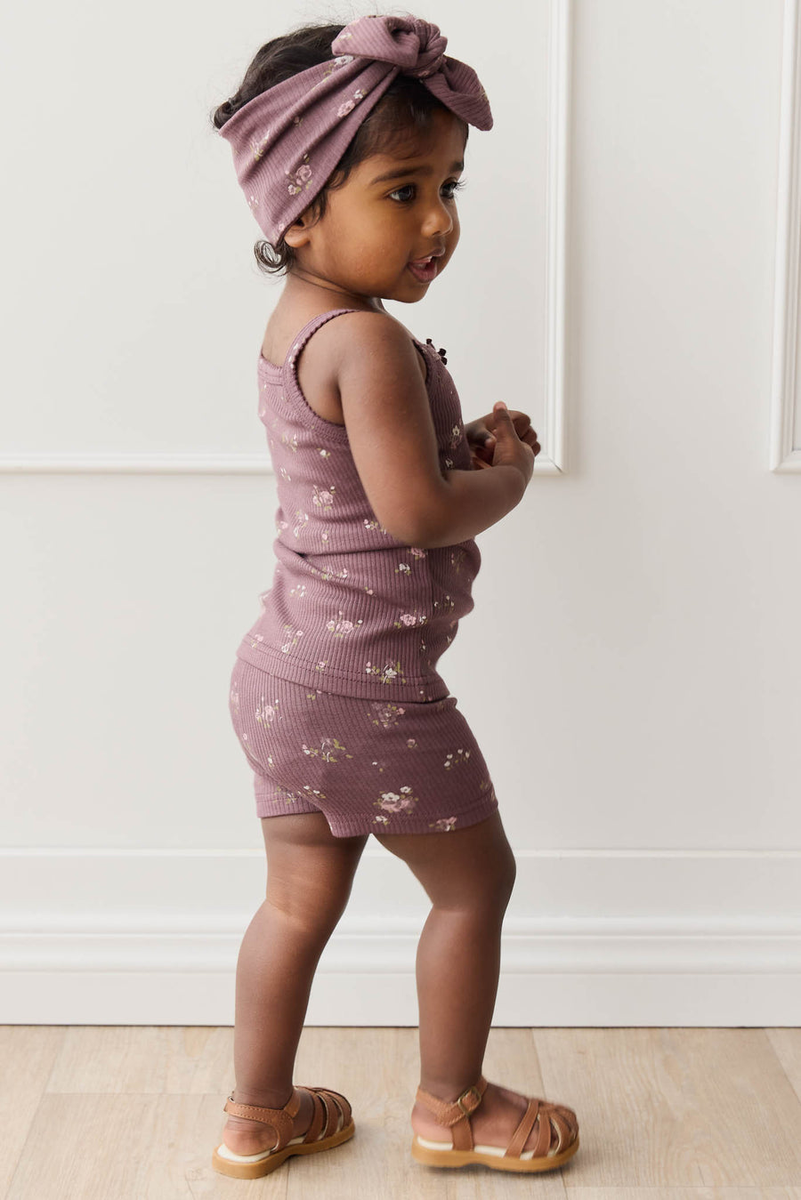 Organic Cotton Modal Singlet - Petite Fleur Childrens Singlet from Jamie Kay NZ